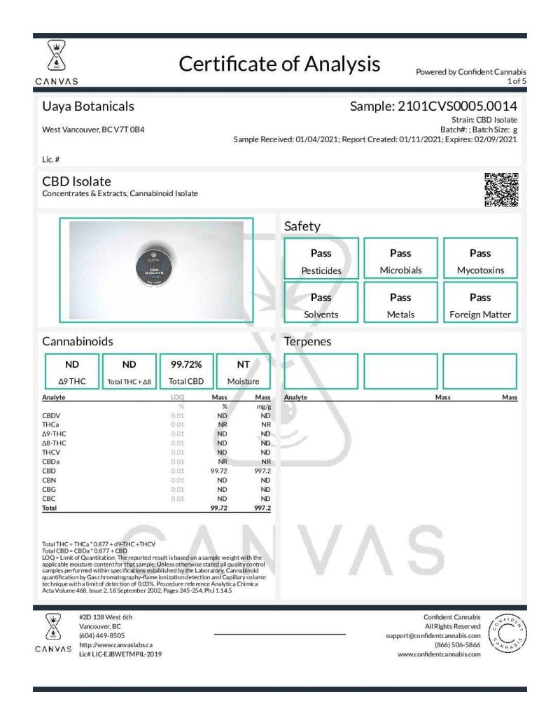 2101CVS0005.0014 Uaya Botanicals CBD Isolate 3 pdf